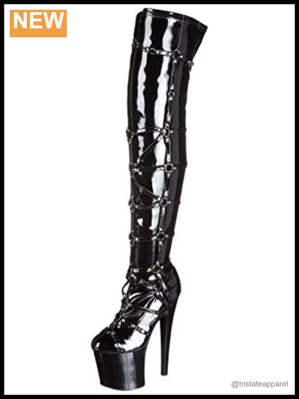 Over-the-Knee Platform Boots with Stiletto Heel Round Toe Zip